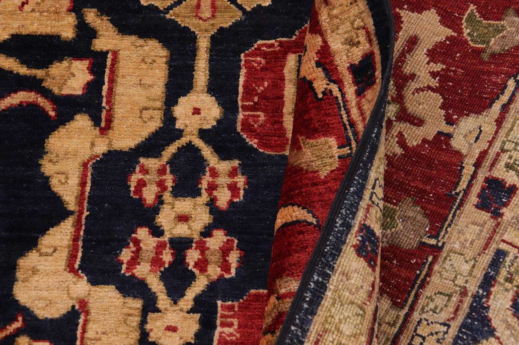 handmade Traditional Kafkaz Blue Red Hand Knotted RECTANGLE 100% WOOL area rug 9 x 12