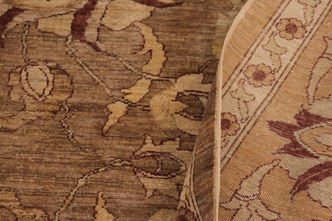 handmade Transitional Kafkaz Taupe Beige Hand Knotted RECTANGLE 100% WOOL area rug 9' x 12'