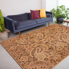 handmade Traditional Kafkaz Beige Tan Hand Knotted RECTANGLE 100% WOOL area rug 9 x 12