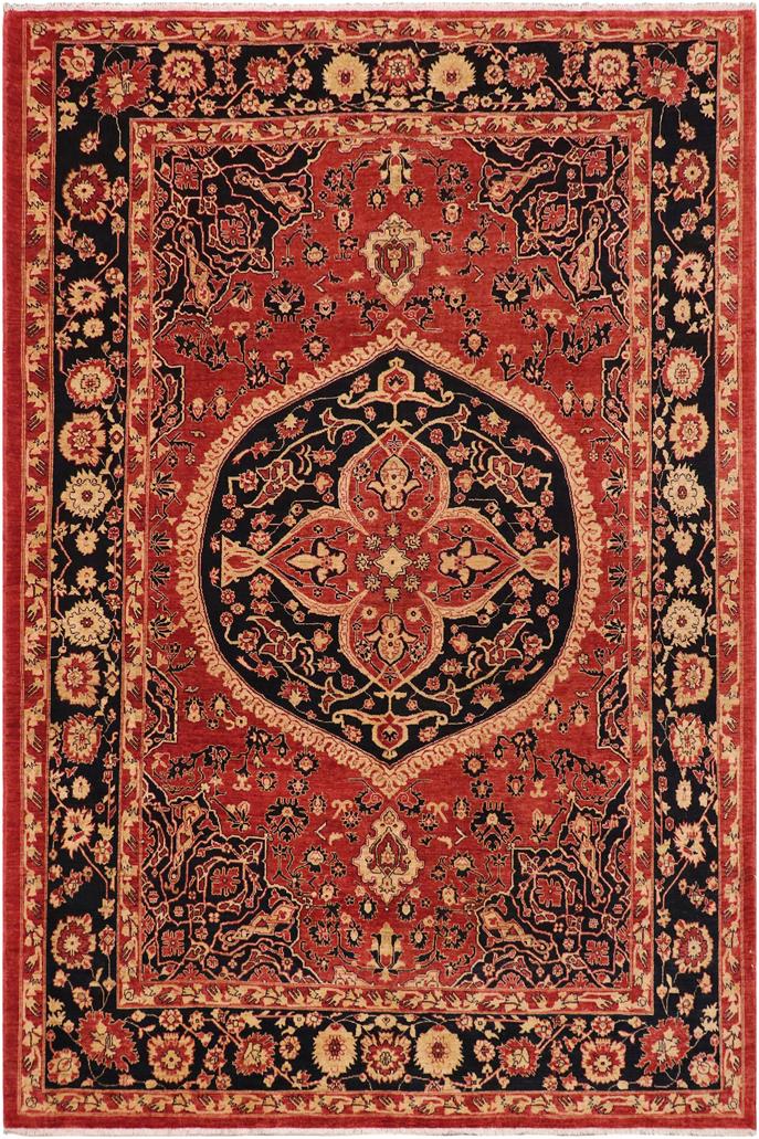 handmade Traditional Kafkaz Rust Blue Hand Knotted RECTANGLE 100% WOOL area rug 9 x 12