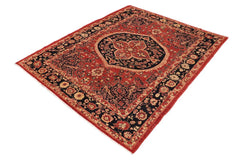 handmade Traditional Kafkaz Rust Blue Hand Knotted RECTANGLE 100% WOOL area rug 9 x 12