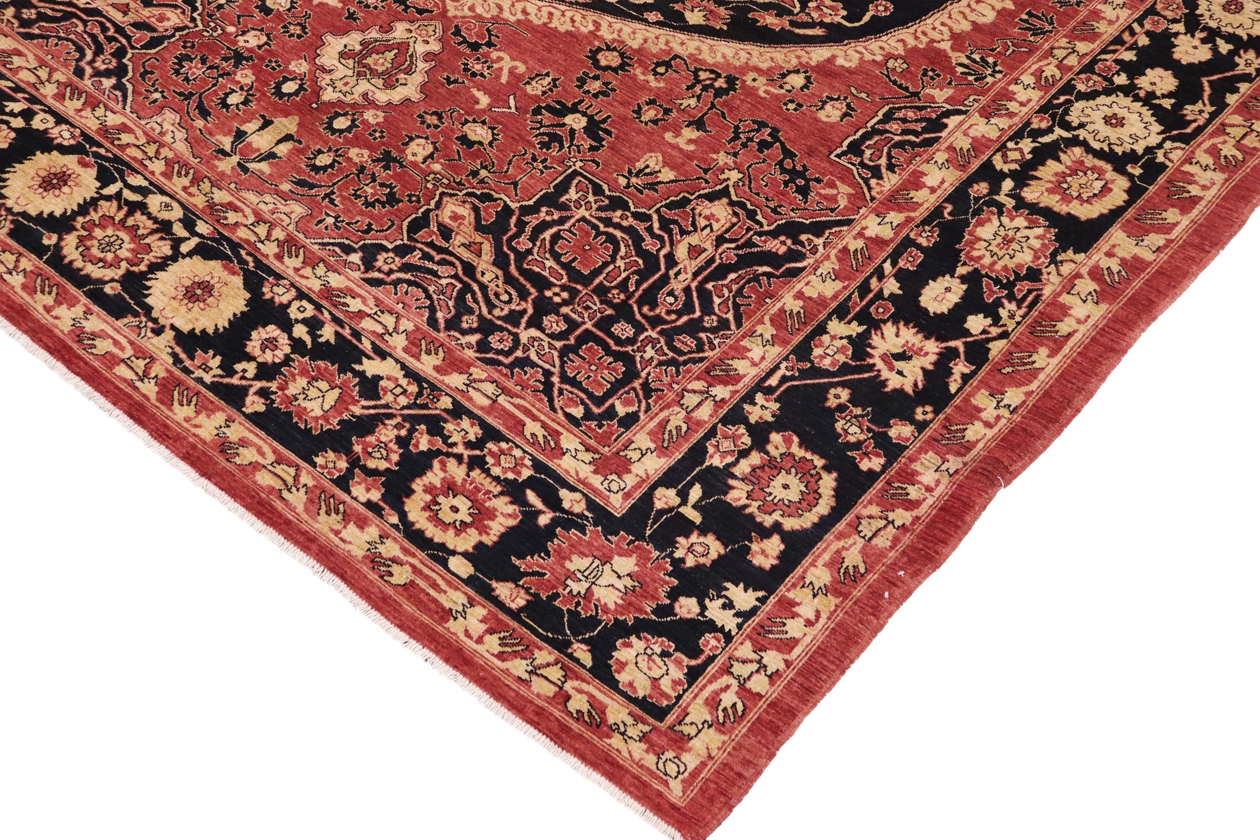 handmade Traditional Kafkaz Rust Blue Hand Knotted RECTANGLE 100% WOOL area rug 9' x 12'