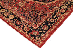 handmade Traditional Kafkaz Rust Blue Hand Knotted RECTANGLE 100% WOOL area rug 9 x 12