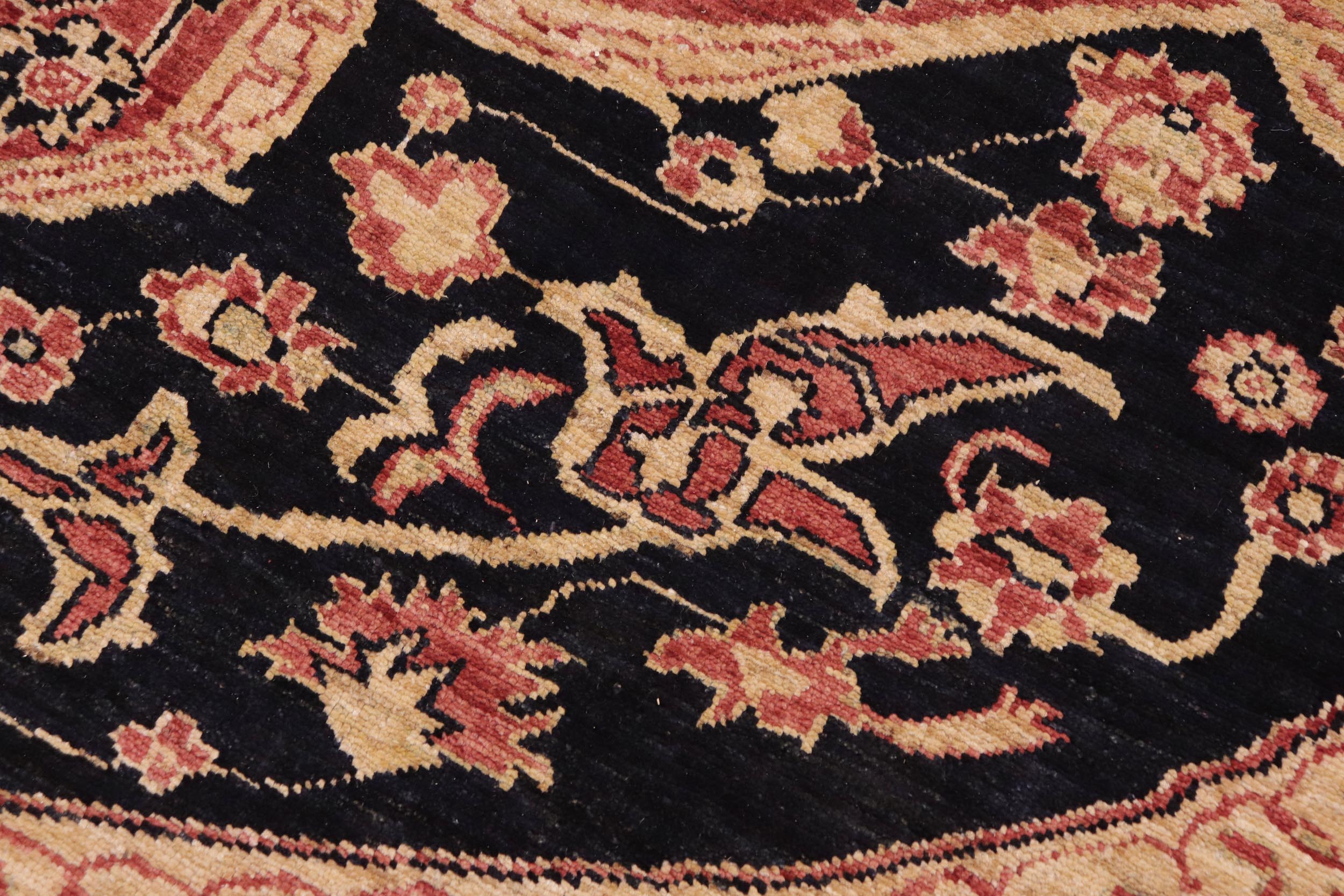 handmade Traditional Kafkaz Rust Blue Hand Knotted RECTANGLE 100% WOOL area rug 9' x 12'