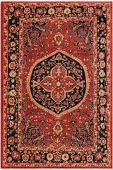 handmade Traditional Kafkaz Rust Blue Hand Knotted RECTANGLE 100% WOOL area rug 9 x 12