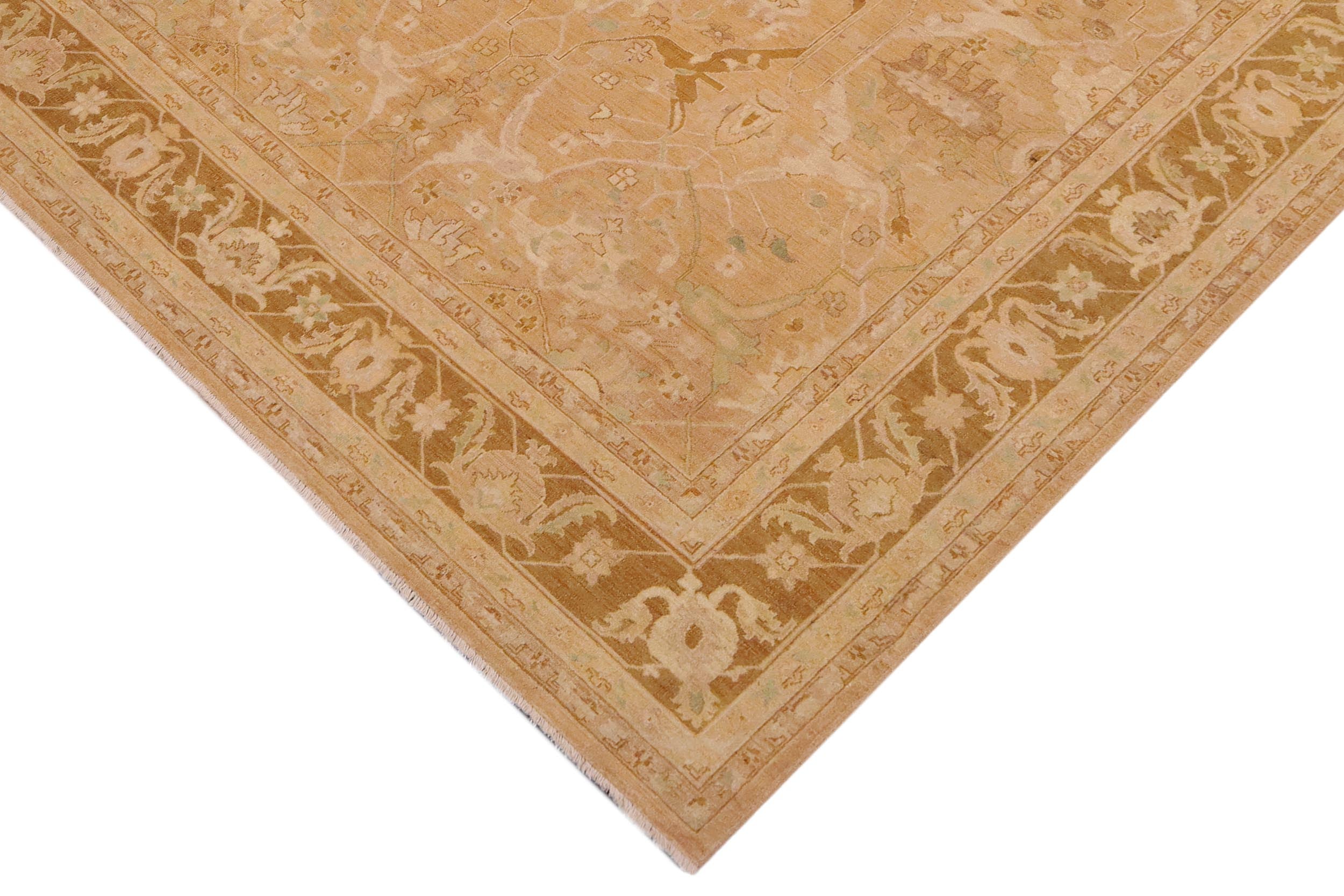 handmade Traditional Kafkaz Tan Gold Hand Knotted RECTANGLE 100% WOOL area rug 9x12