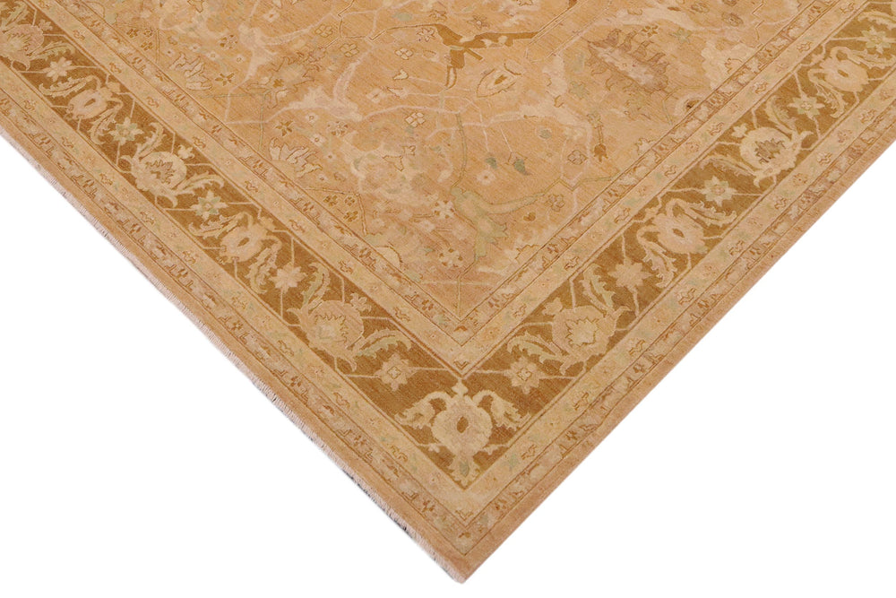 handmade Traditional Kafkaz Tan Gold Hand Knotted RECTANGLE 100% WOOL area rug 9x12