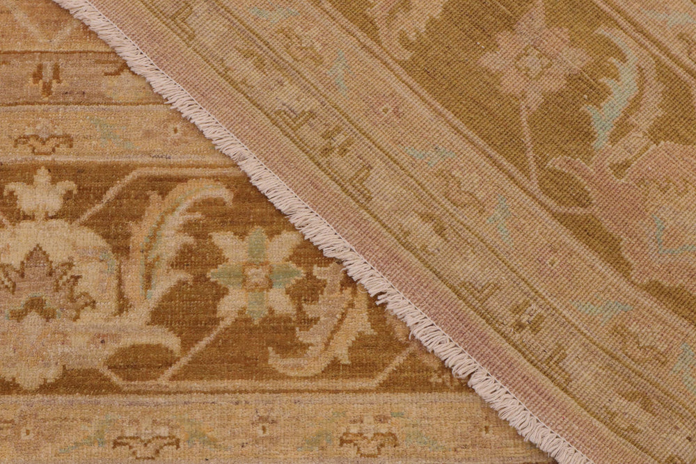 handmade Traditional Kafkaz Tan Gold Hand Knotted RECTANGLE 100% WOOL area rug 9x12