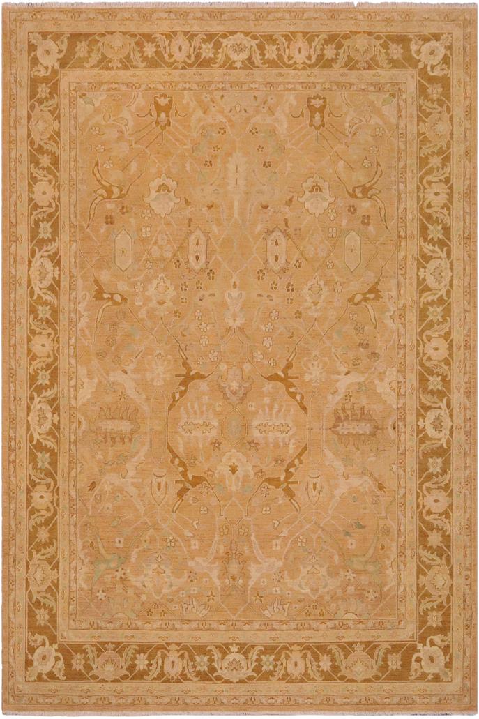 handmade Traditional Kafkaz Tan Gold Hand Knotted RECTANGLE 100% WOOL area rug 9 x 12