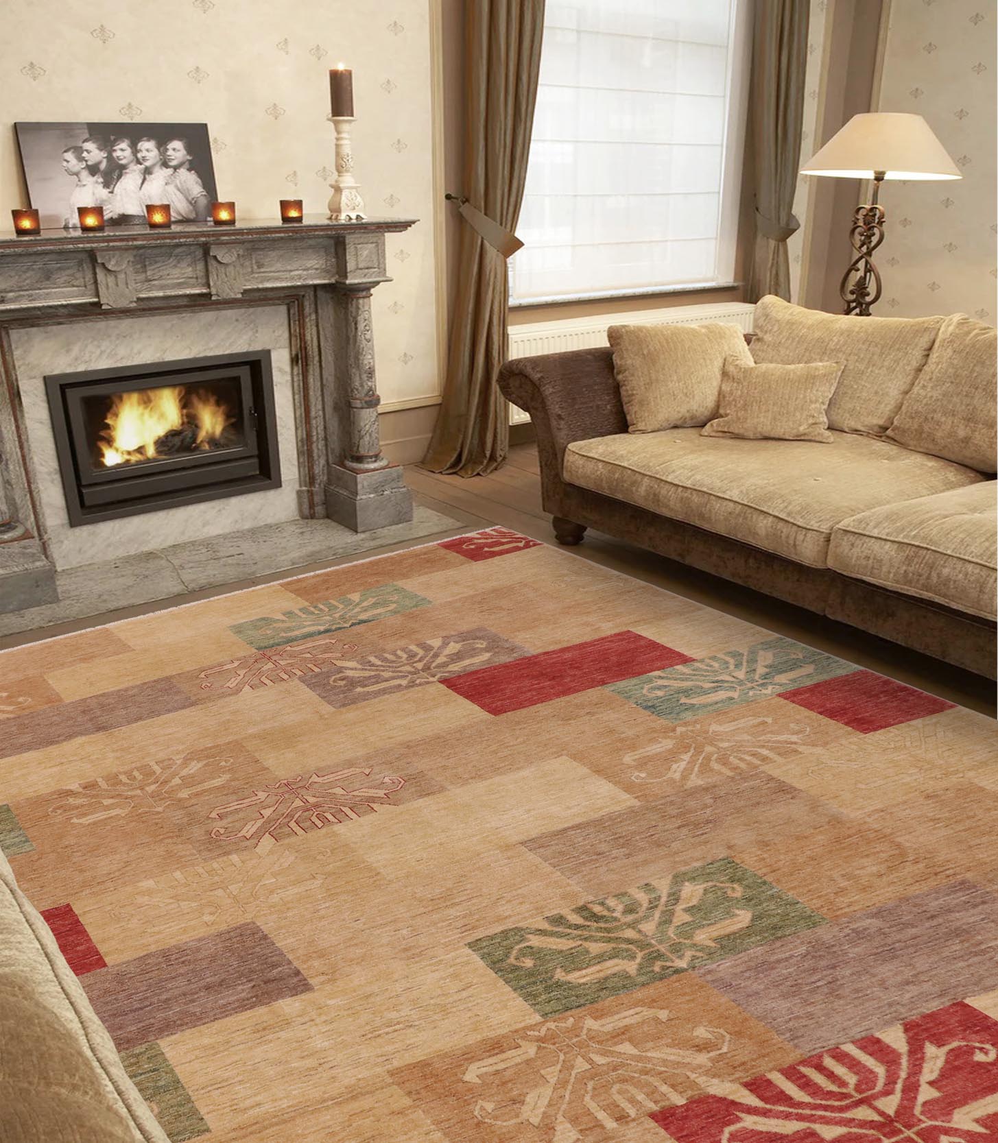 handmade Modern Gabbeh Beige Tan Hand Knotted RECTANGLE 100% WOOL area rug 9' x 12'