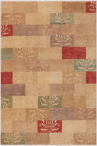 Contemporary Gabbeh Georgine Beige/Tan Wool Rug - 9'0'' x 11'6''
