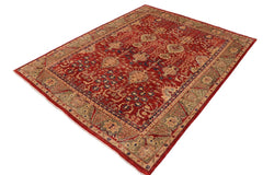 handmade Traditional Kafkaz Red Olive Green Hand Knotted RECTANGLE 100% WOOL area rug 9 x 11