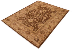 handmade Traditional Kafkaz Brown Tan Hand Knotted RECTANGLE 100% WOOL area rug 9 x 12