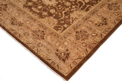 handmade Traditional Kafkaz Brown Tan Hand Knotted RECTANGLE 100% WOOL area rug 9 x 12