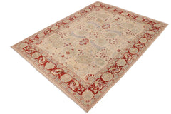 handmade Traditional Kafkaz Beige Rust Hand Knotted RECTANGLE 100% WOOL area rug 9 x 12