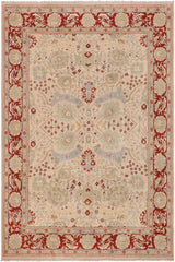 handmade Traditional Kafkaz Beige Rust Hand Knotted RECTANGLE 100% WOOL area rug 9 x 12