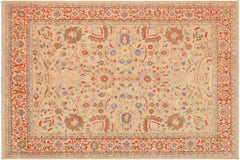 handmade Traditional Kafkaz Tan Rust Hand Knotted RECTANGLE 100% WOOL area rug 9x12