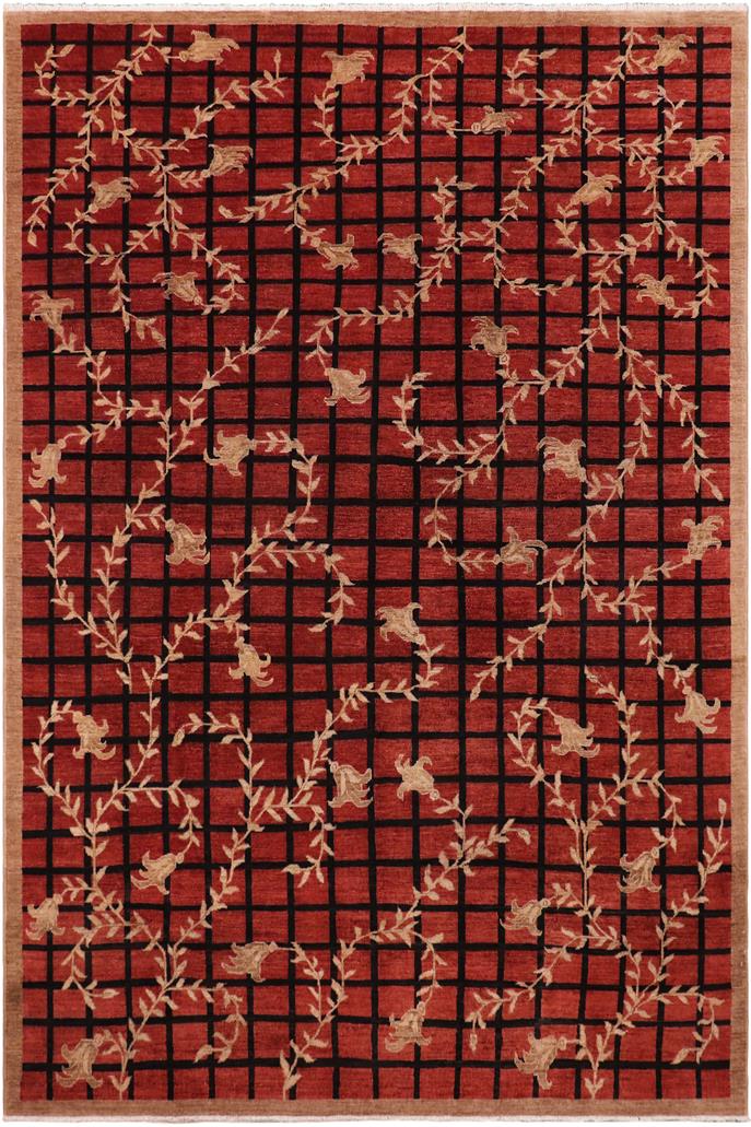 handmade Transitional Kafkaz Red Tan Hand Knotted RECTANGLE 100% WOOL area rug 9 x 12