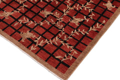 handmade Transitional Kafkaz Red Tan Hand Knotted RECTANGLE 100% WOOL area rug 9 x 12