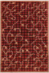 handmade Transitional Kafkaz Red Tan Hand Knotted RECTANGLE 100% WOOL area rug 9 x 12