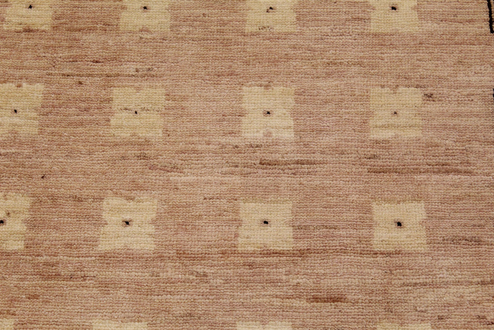 handmade Modern Kafkaz Nude Tan Hand Knotted RECTANGLE 100% WOOL area rug 9' x 12'