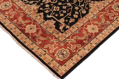 handmade Traditional Kafkaz Black Rust Hand Knotted RECTANGLE 100% WOOL area rug 9 x 12