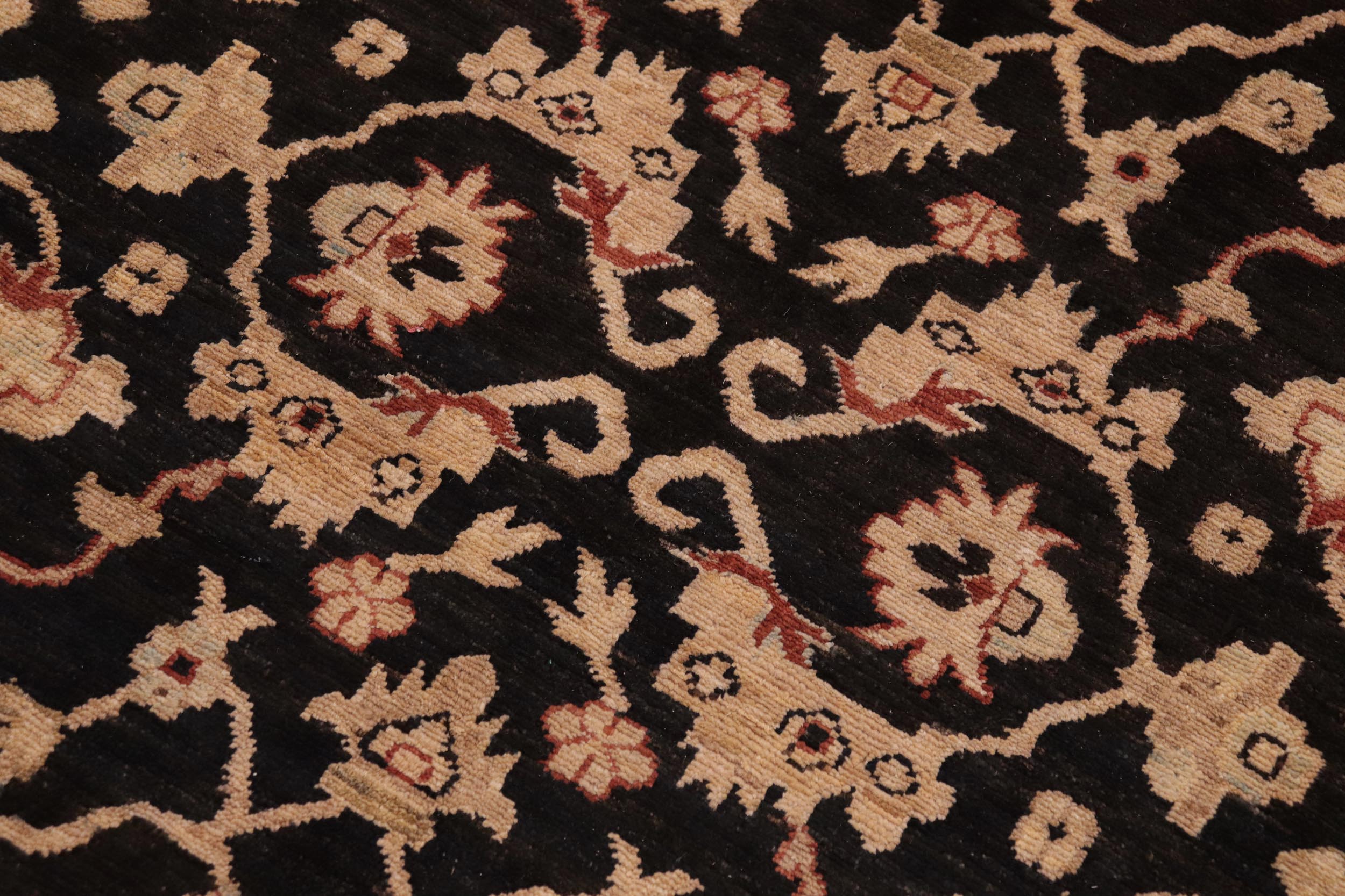 handmade Transitional Kafkaz Black Rust Hand Knotted RECTANGLE 100% WOOL area rug 9' x 12'