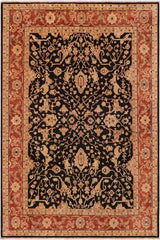 handmade Traditional Kafkaz Black Rust Hand Knotted RECTANGLE 100% WOOL area rug 9 x 12