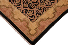 handmade Transitional Kafkaz Brown Tan Hand Knotted RECTANGLE 100% WOOL area rug 9 x 12