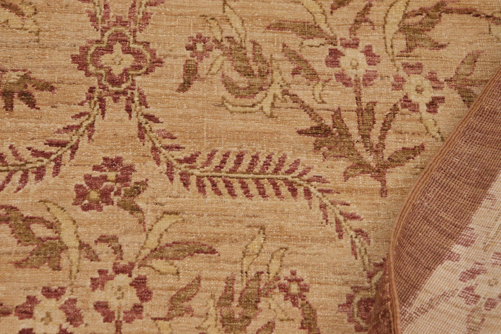 handmade Transitional Kafkaz Tan Brown Hand Knotted RECTANGLE 100% WOOL area rug 9' x 12'