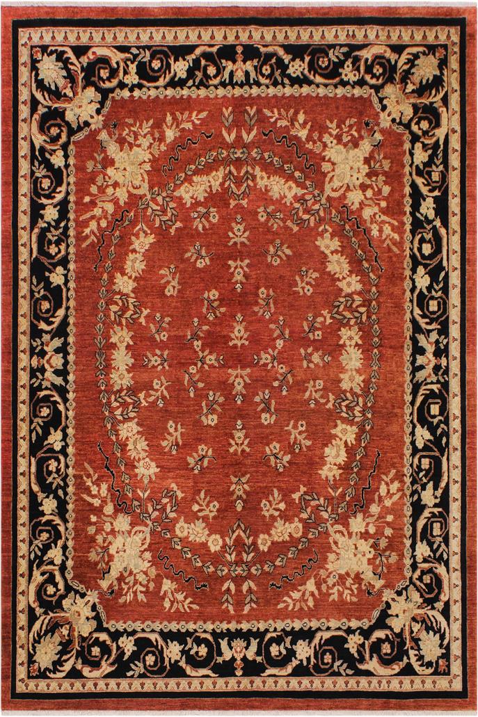 handmade Traditional Kafkaz Rust Black Hand Knotted RECTANGLE 100% WOOL area rug 9 x 12