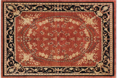 handmade Traditional Kafkaz Rust Black Hand Knotted RECTANGLE 100% WOOL area rug 9x12
