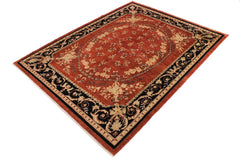 handmade Traditional Kafkaz Rust Black Hand Knotted RECTANGLE 100% WOOL area rug 9 x 12