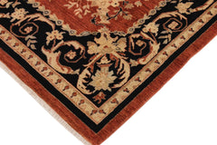 handmade Traditional Kafkaz Rust Black Hand Knotted RECTANGLE 100% WOOL area rug 9 x 12