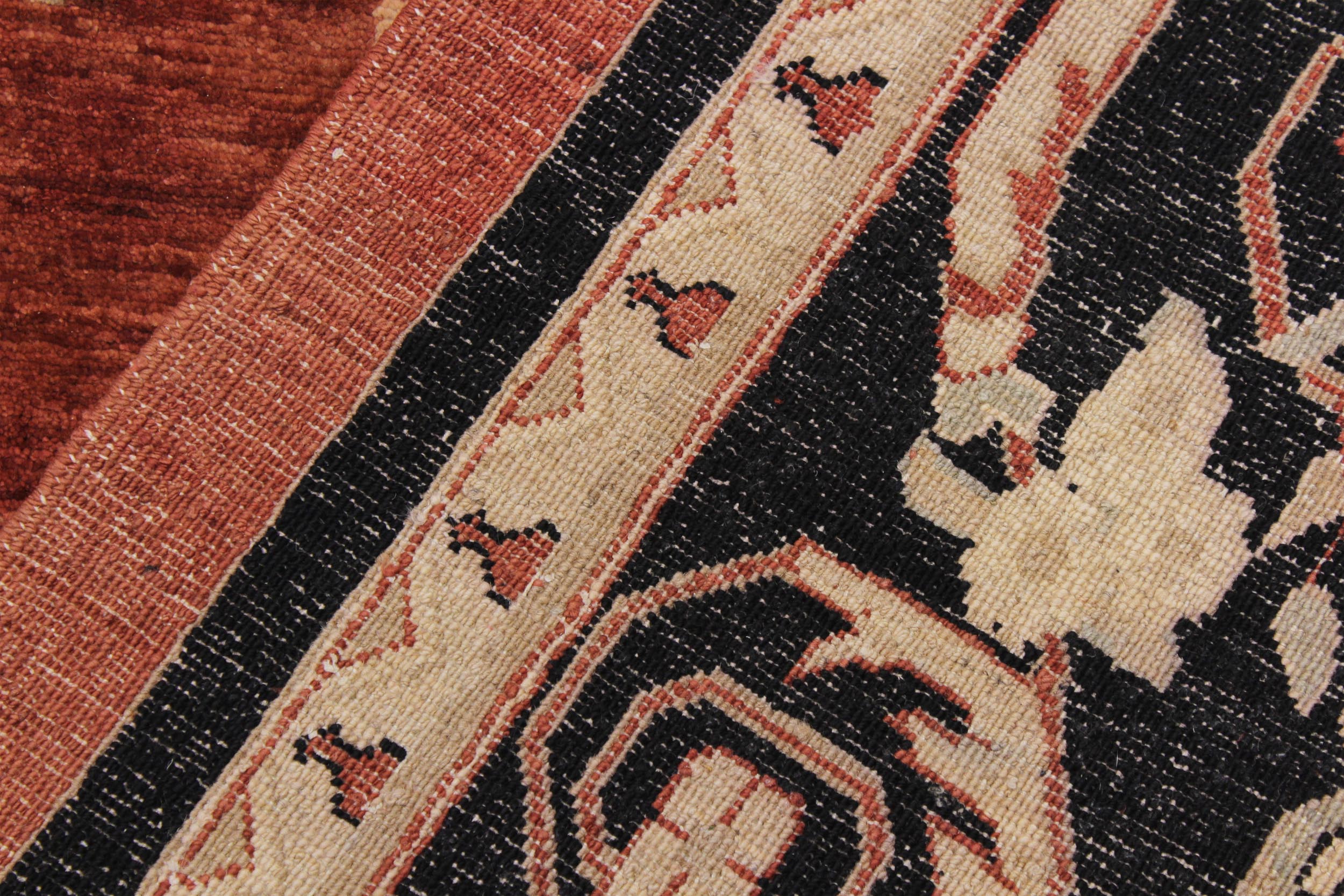 handmade Traditional Kafkaz Rust Black Hand Knotted RECTANGLE 100% WOOL area rug 9x12
