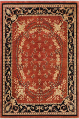 handmade Traditional Kafkaz Rust Black Hand Knotted RECTANGLE 100% WOOL area rug 9 x 12