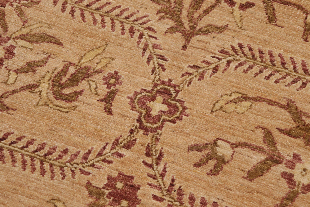 handmade Transitional Kafkaz Tan Brown Hand Knotted RECTANGLE 100% WOOL area rug 9' x 12'