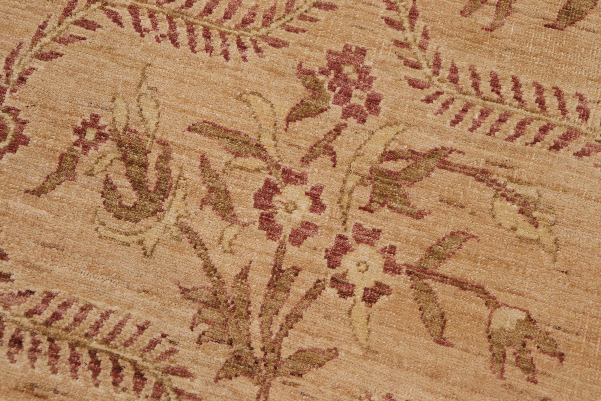 handmade Transitional Kafkaz Tan Brown Hand Knotted RECTANGLE 100% WOOL area rug 9' x 12'