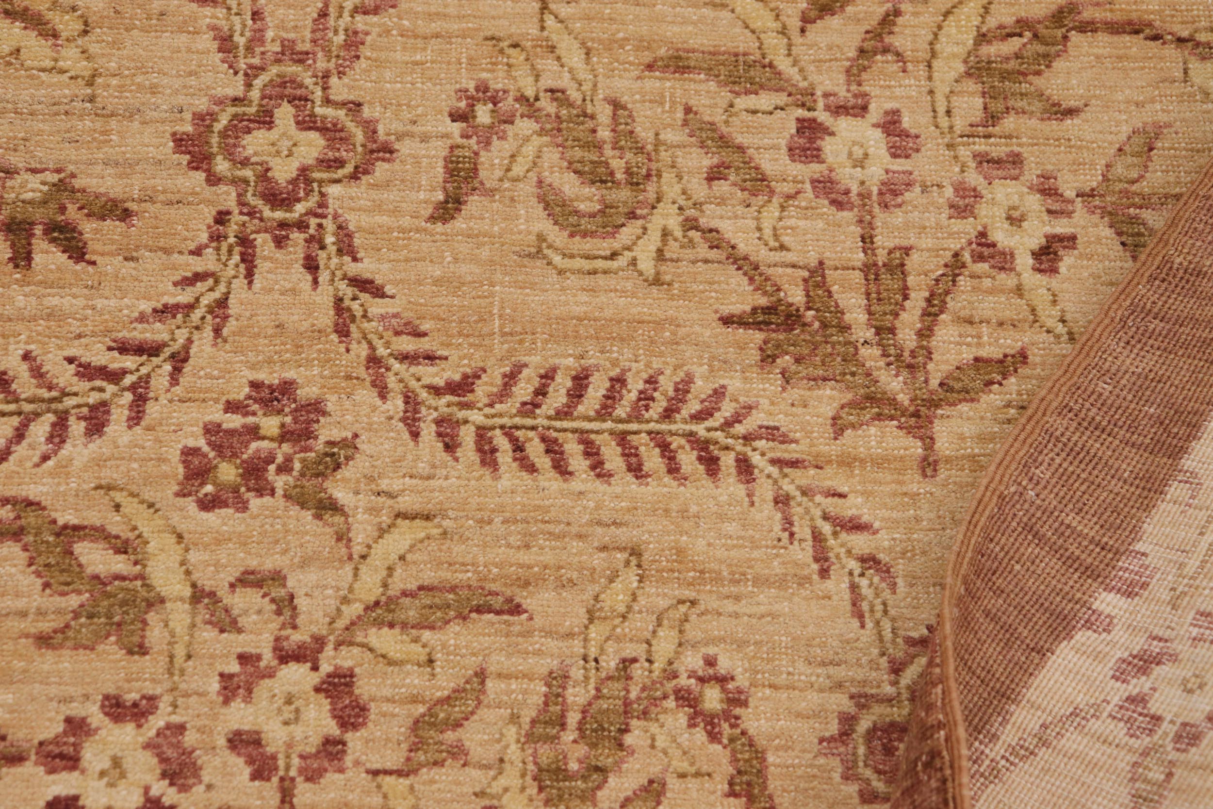 handmade Transitional Kafkaz Tan Brown Hand Knotted RECTANGLE 100% WOOL area rug 9' x 12'