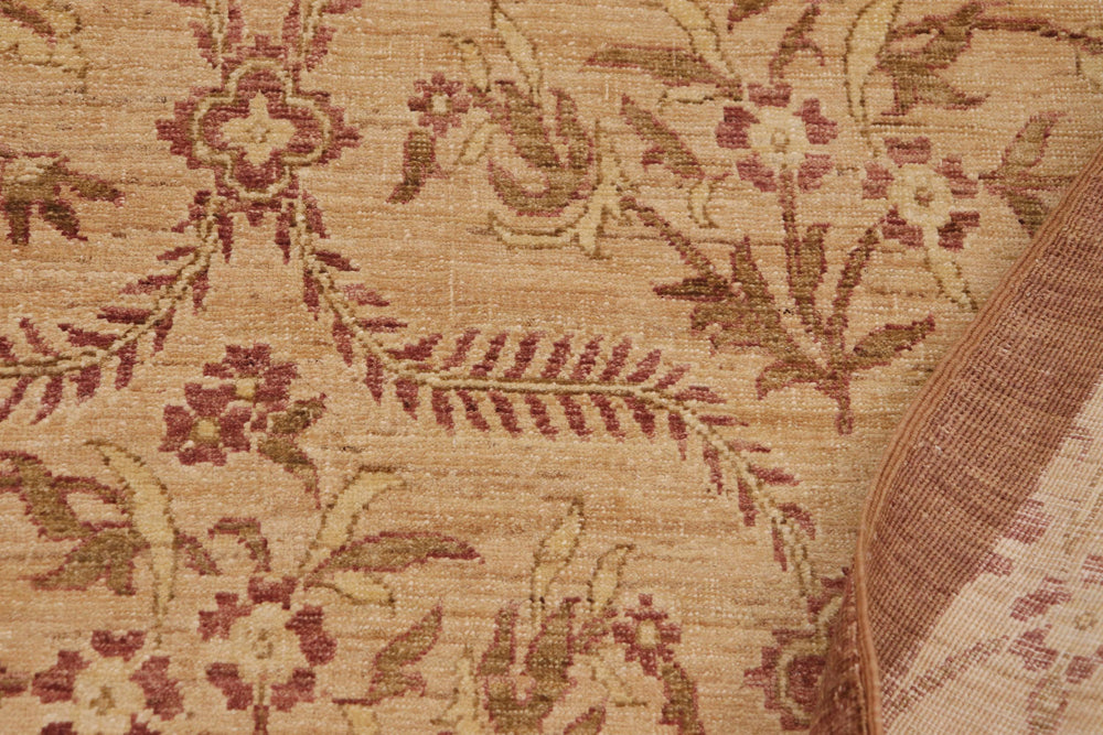 handmade Transitional Kafkaz Tan Brown Hand Knotted RECTANGLE 100% WOOL area rug 9' x 12'