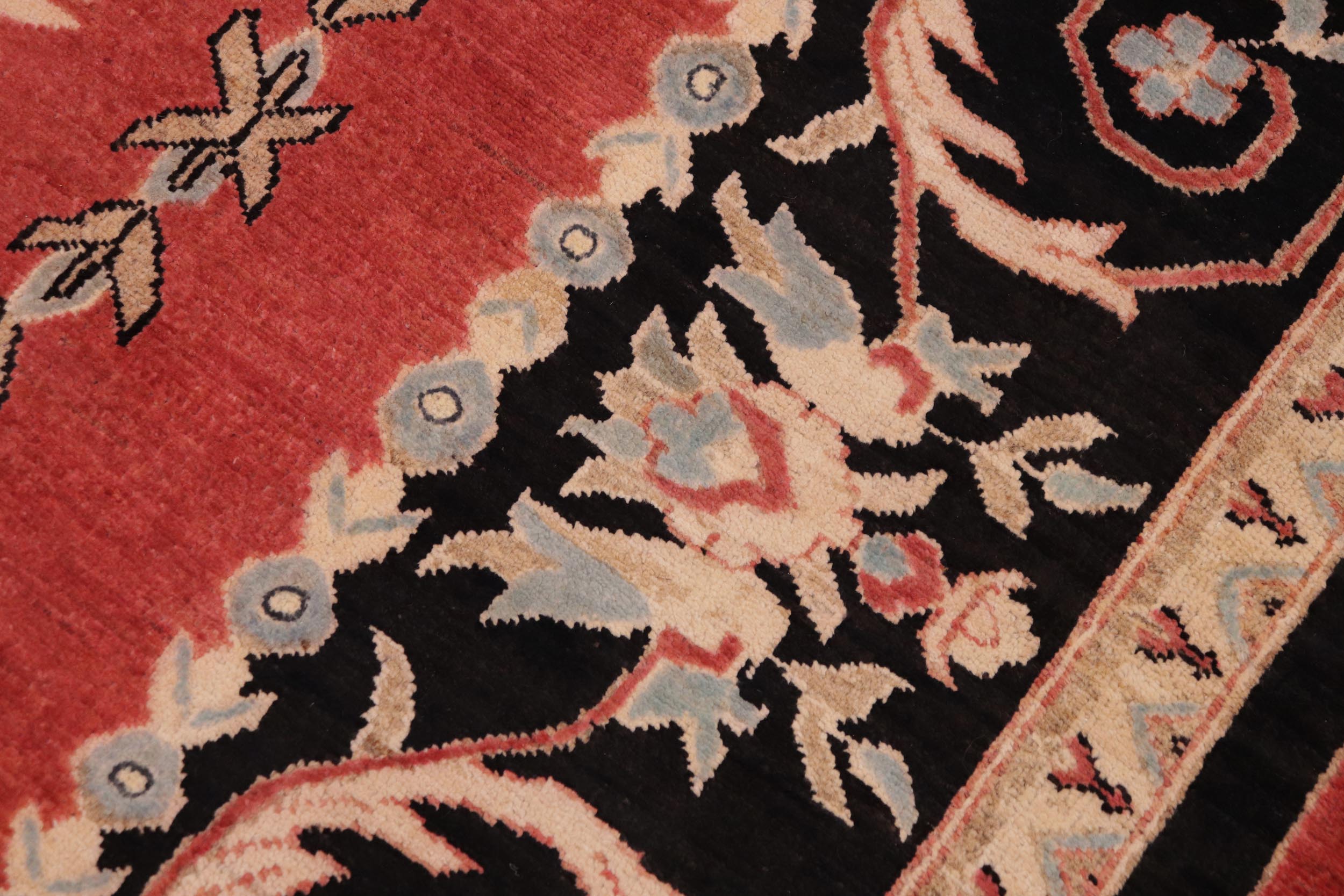 handmade Transitional Kafkaz Rust Black Hand Knotted RECTANGLE 100% WOOL area rug 9' x 12'