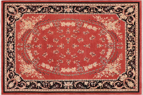handmade Transitional Kafkaz Rust Black Hand Knotted RECTANGLE 100% WOOL area rug 9' x 12'