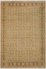 handmade Transitional Kafkaz Beige Brown Hand Knotted RECTANGLE 100% WOOL area rug 9 x 12