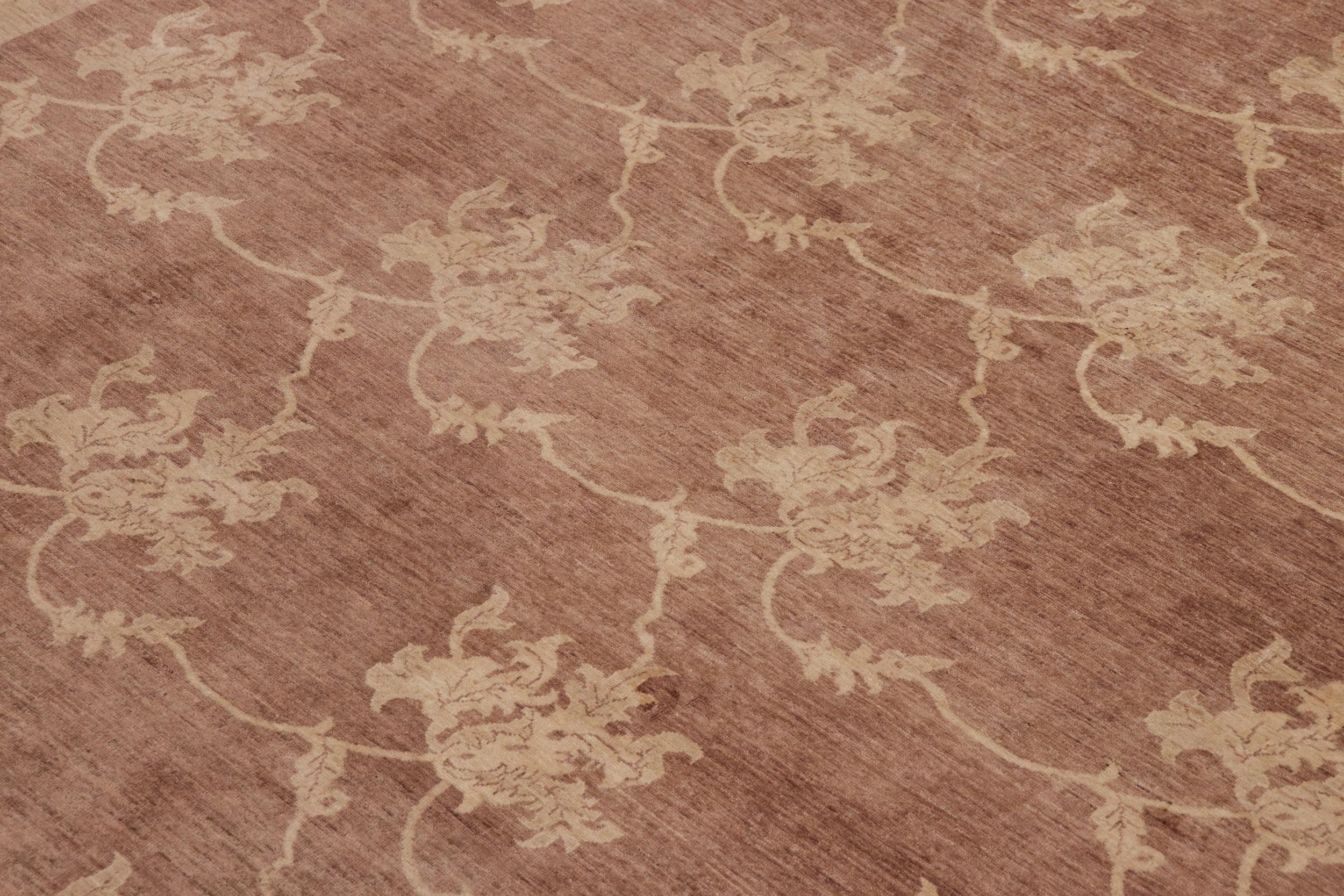 handmade Modern Kafkaz Lt. Brown Tan Hand Knotted RECTANGLE 100% WOOL area rug 9' x 12'