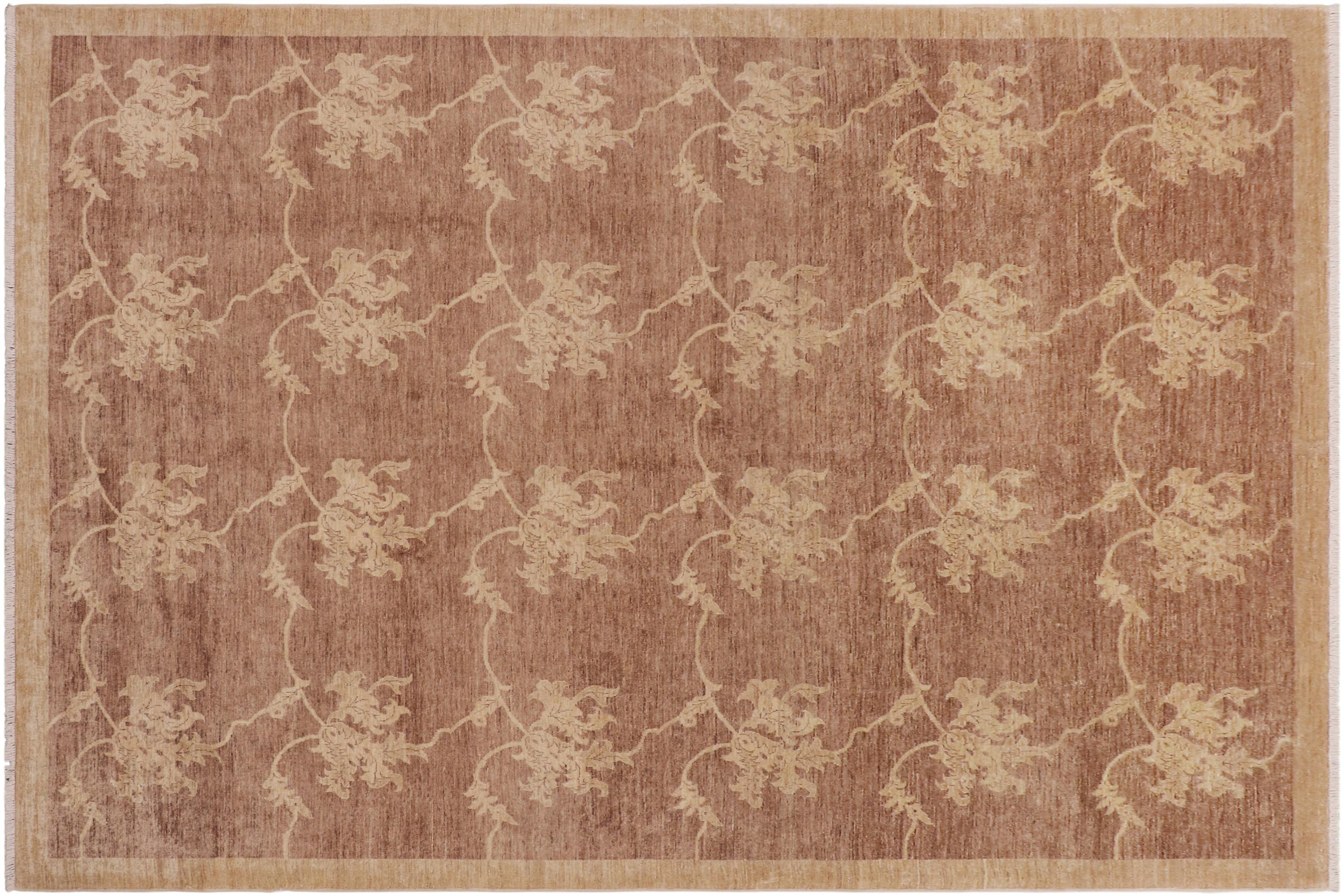 handmade Modern Kafkaz Lt. Brown Tan Hand Knotted RECTANGLE 100% WOOL area rug 9' x 12'