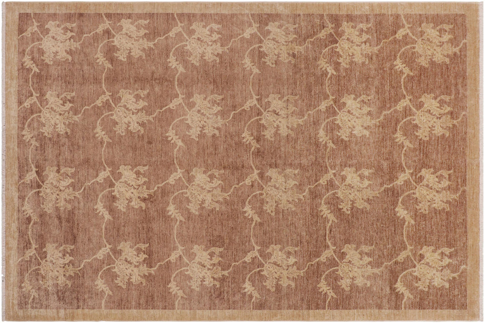 handmade Modern Kafkaz Lt. Brown Tan Hand Knotted RECTANGLE 100% WOOL area rug 9' x 12'