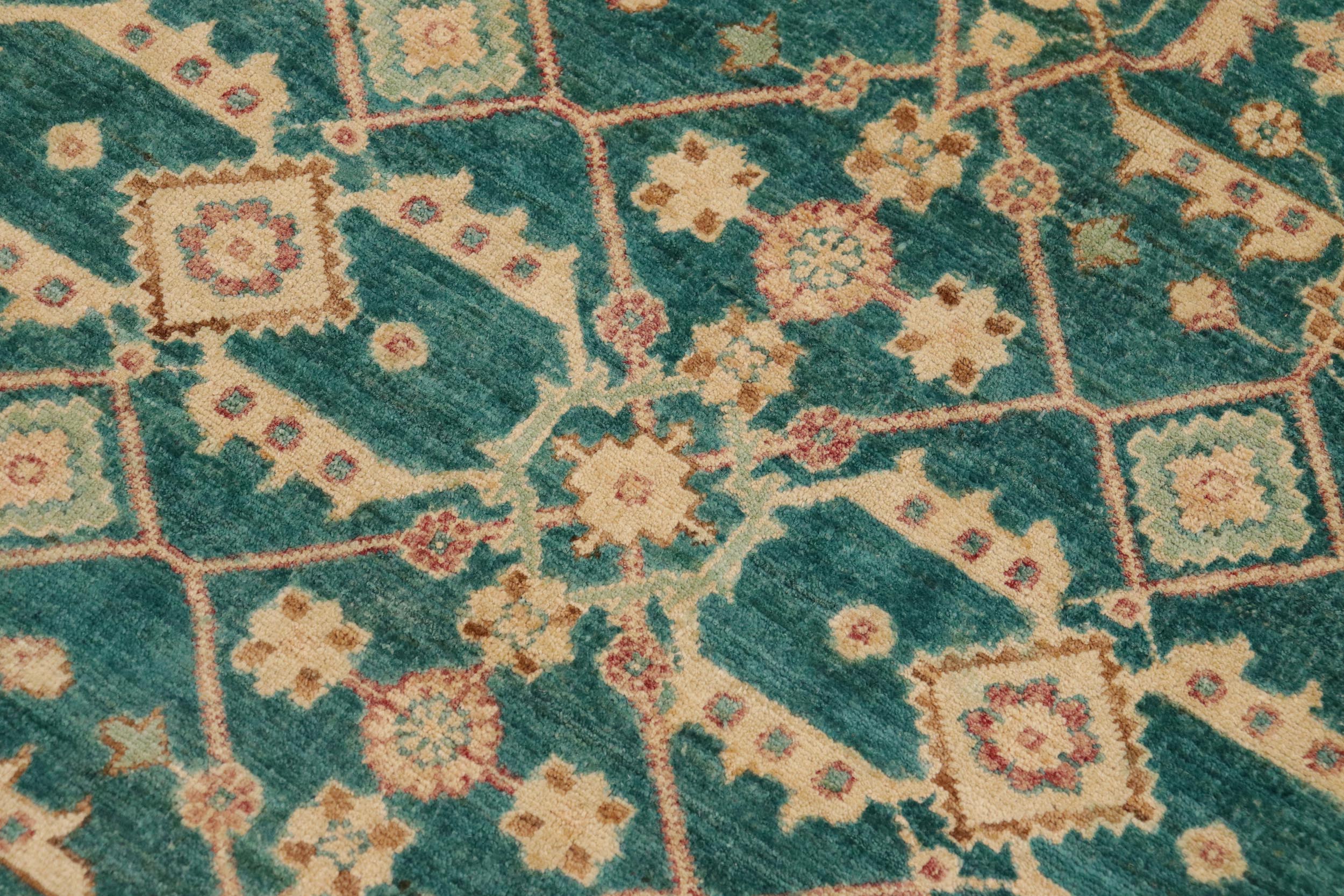 handmade Transitional Kafkaz Lt. Green Nude Hand Knotted RECTANGLE 100% WOOL area rug 9' x 12'