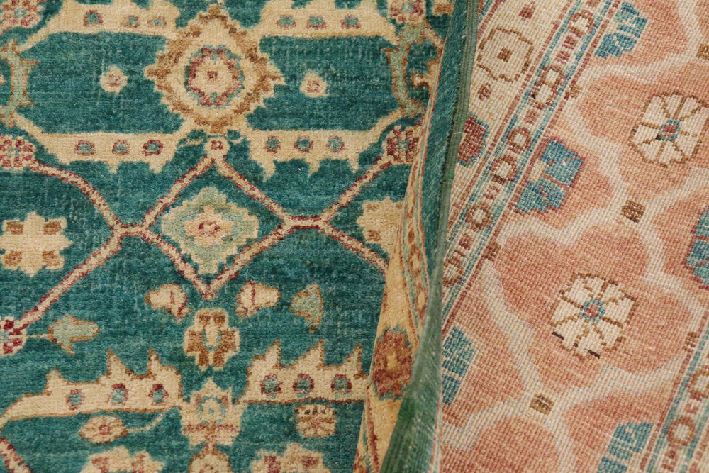 handmade Transitional Kafkaz Lt. Green Nude Hand Knotted RECTANGLE 100% WOOL area rug 9' x 12'