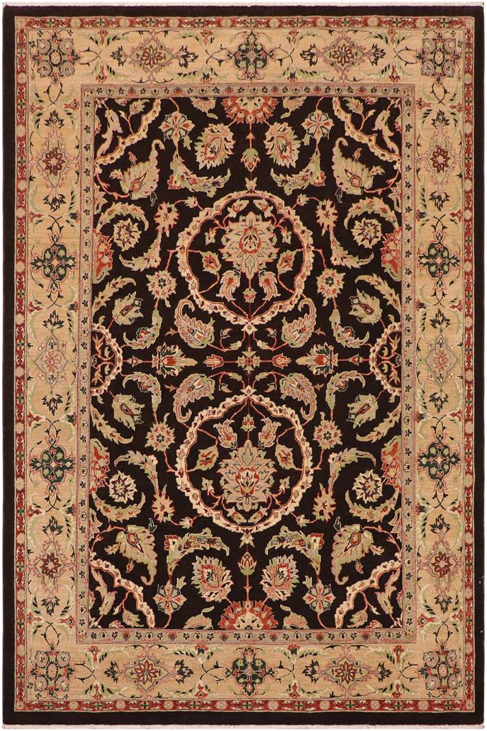 handmade Traditional Kafkaz Brown Tan Hand Knotted RECTANGLE 100% WOOL area rug 9 x 12