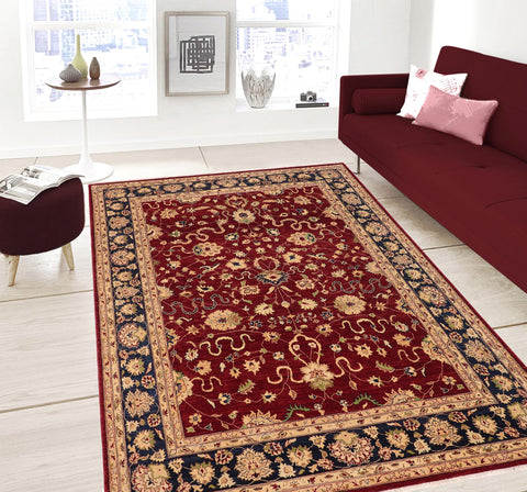 handmade Traditional Kafkaz Red Blue Hand Knotted RECTANGLE 100% WOOL area rug 9x12
